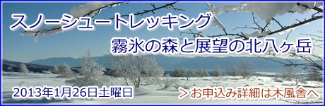 「スノーシュートレッキング・霧氷の森と展望の北八ヶ岳」