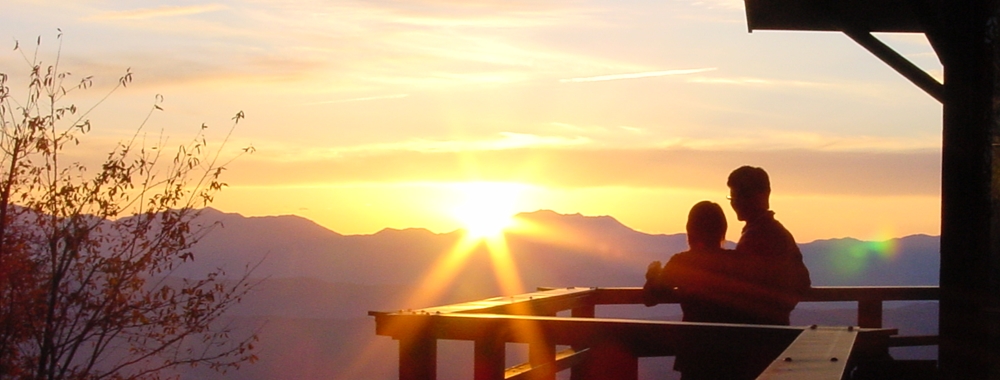 ペンションぽっかり雲からの夕焼け
